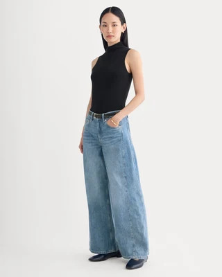 Everlane Paneled Ultra Wide-Leg Jean | Tungsten Scratch | 28 | Cotton | Everlane