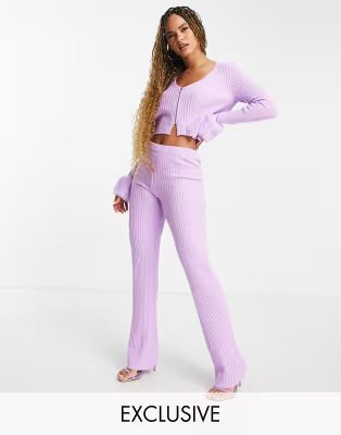 ASYOU knit flare pants in lilac - part of a set | ASOS (Global)