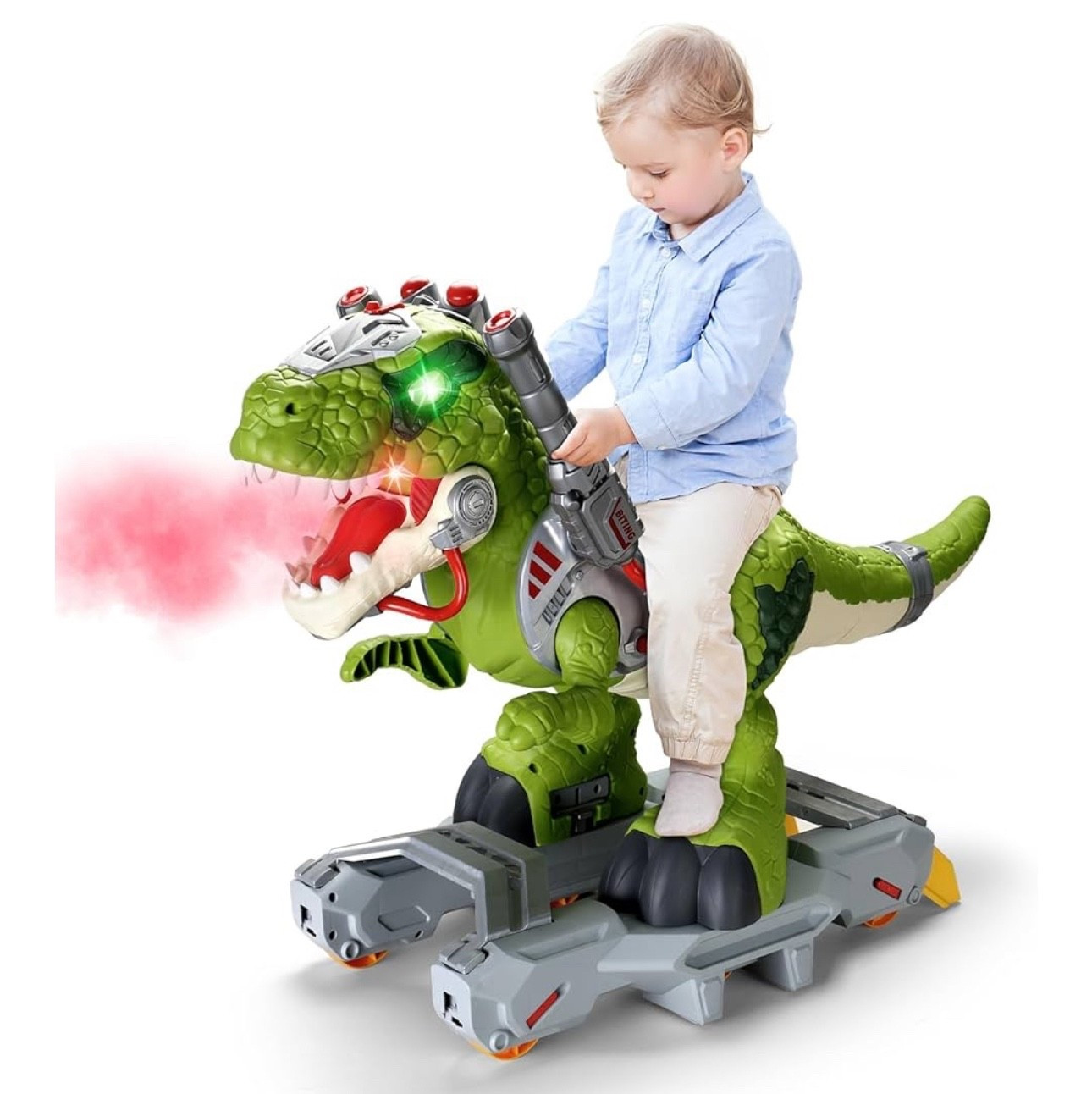 Dinosaur Ride On Toy Cars for Kids, Toddler Electric Ride On Toys with Music, Light & Smoke, Preschool Kids Scooter Foot-to-Floor Walker, Ride on Toy Indoor Outdoor

#LTKKids