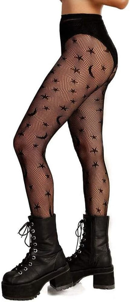 Women Sexy Tights Fishnet Stockings Patterned Tights Thigh-High Black Socks Lace Leggings Pantyho... | Amazon (US)