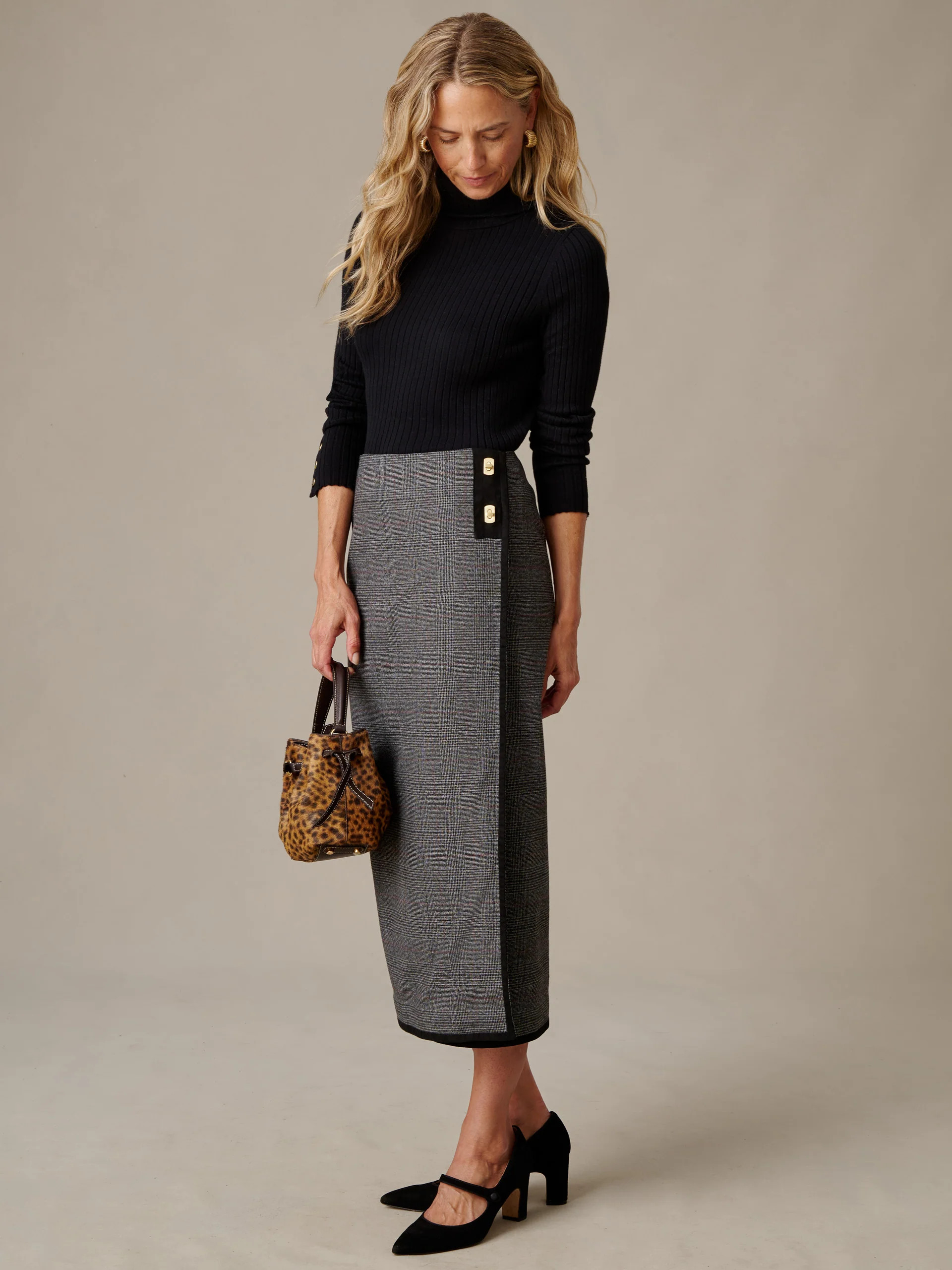 Charcoal Prince Of Wales Check Suzette Skirt | Women's Skirts | J.M... | J.McLaughlin