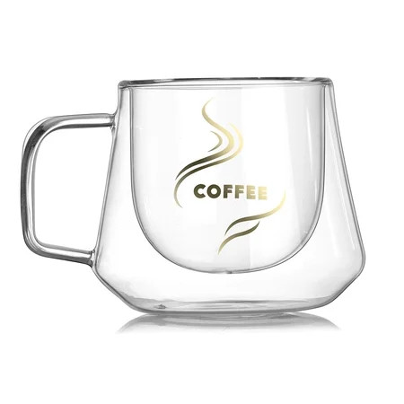 Double Coffee Mugs With Handle Mugs Drinking Insulation Double Wall Glass Tea Cup Gift Drinkware Mil | Walmart (US)