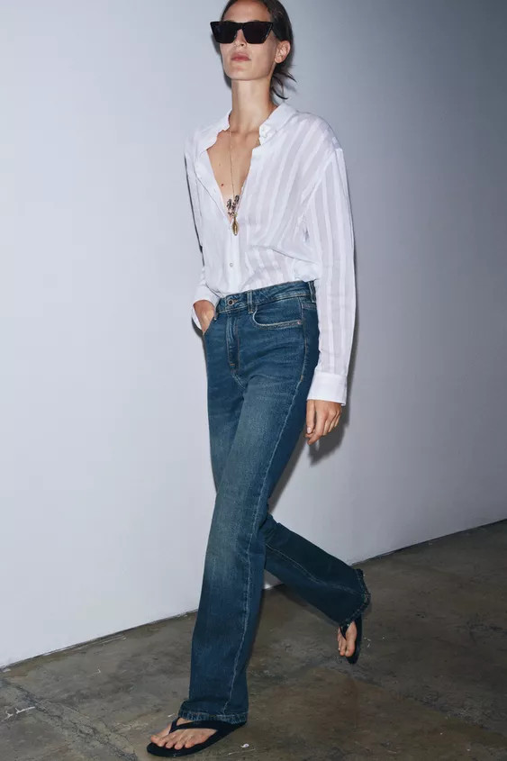 ZW COLLECTION BOOTCUT HIGH-WAIST JEANS | Zara UK