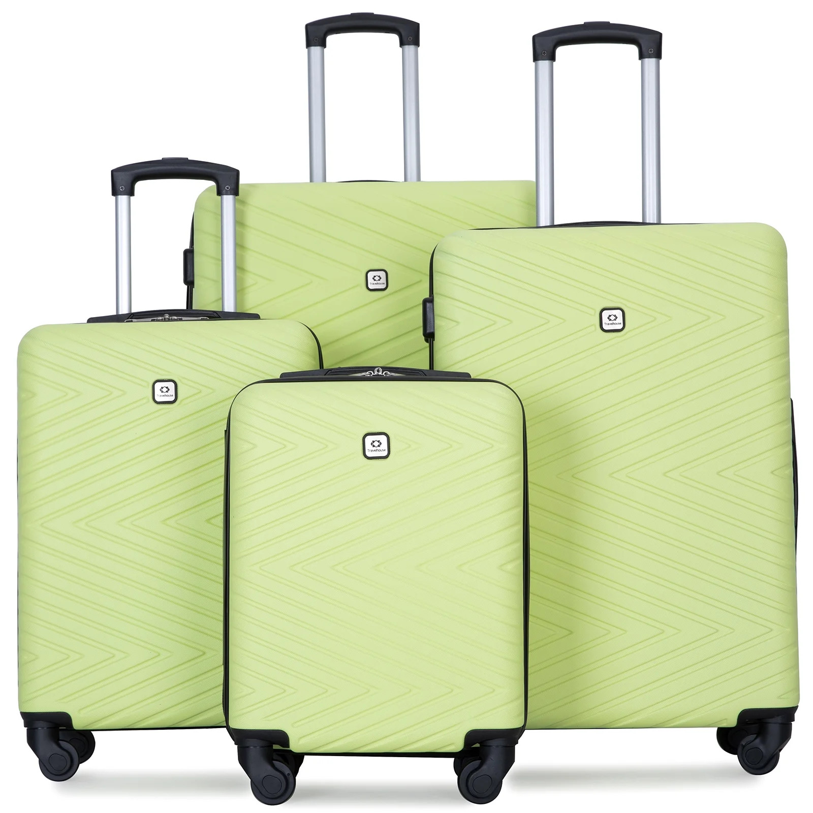 Travelhouse 4 Piece Hardshell Luggage Set Hardside Lightweight Suitcase with TSA Lock Spinner Whe... | Walmart (US)