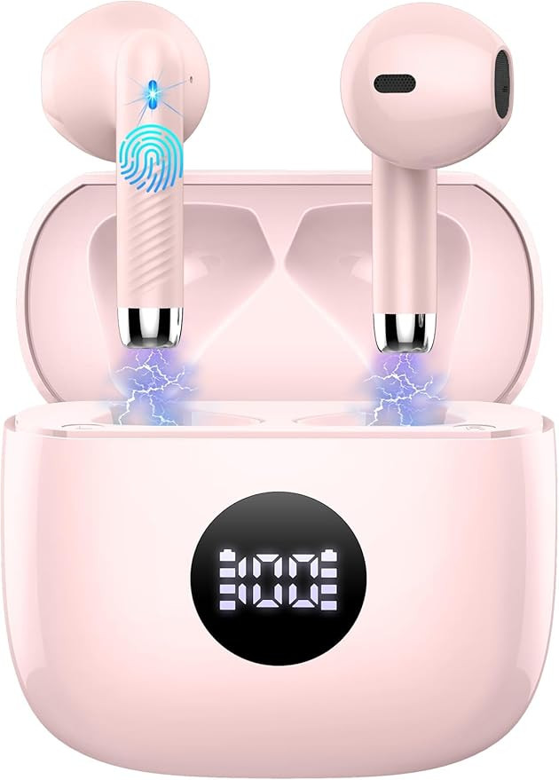 Wireless Earbuds, Bluetooth 5.4 Ear Buds LED Power Display Headphones Bass Stereo, Bluetooth Earb... | Amazon (US)