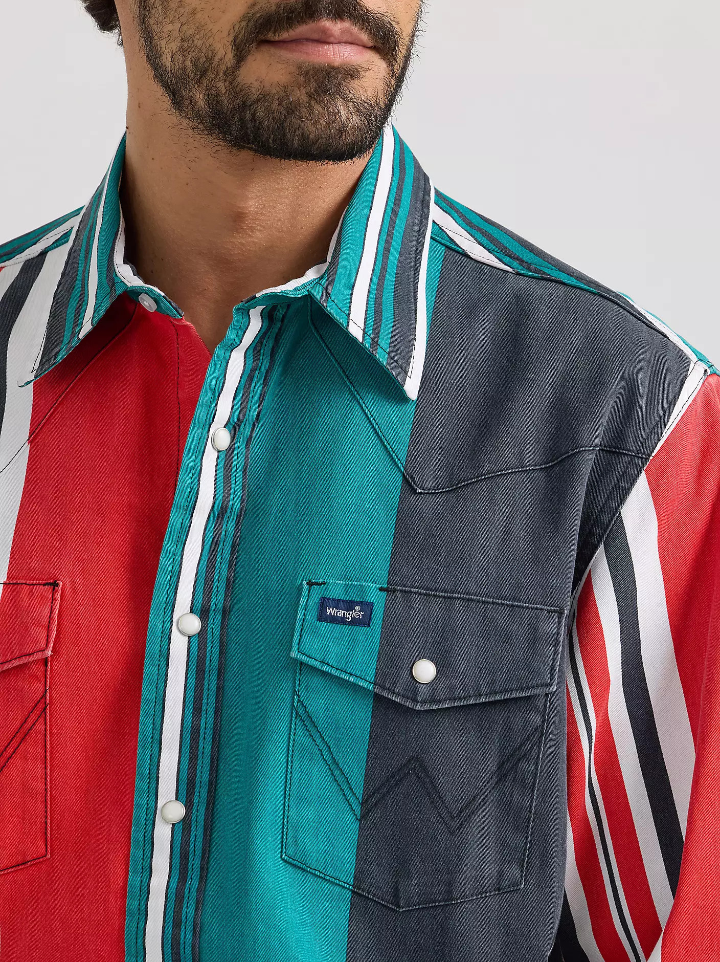 Vintage-Inspired Brushpopper Western Snap Workshirt | Wrangler