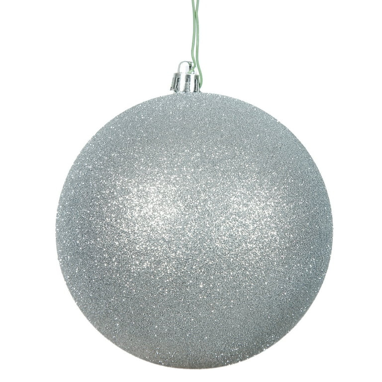 Vickerman 8" Silver Glitter Ball Ornament | Walmart (US)