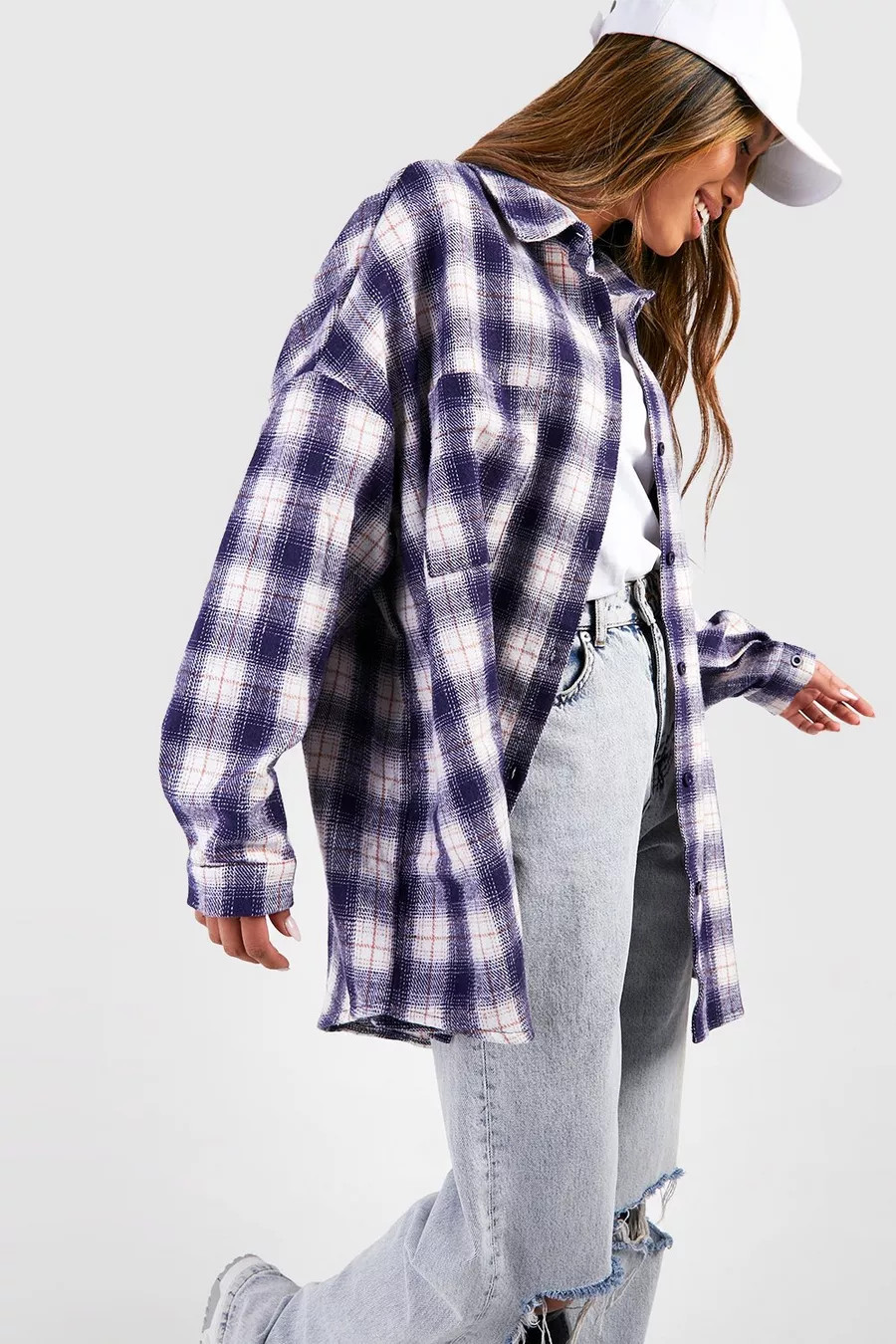 Oversized Flannel Shirt | Boohoo.com (US & CA)