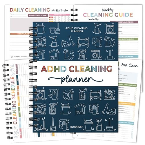 ADHD Cleaning Planner - Cleaning Schedule and Checklist Organizer for Adults and Teens - Daily, Weekly & Monthly Household Cleaning Checklist for ADHD Minds - Stress-Free Housework | Amazon (US)