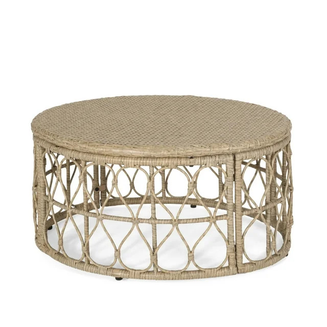 Colmar Outdoor Wicker Coffee Table,  Faux Rattan,Light Brown | Walmart (US)