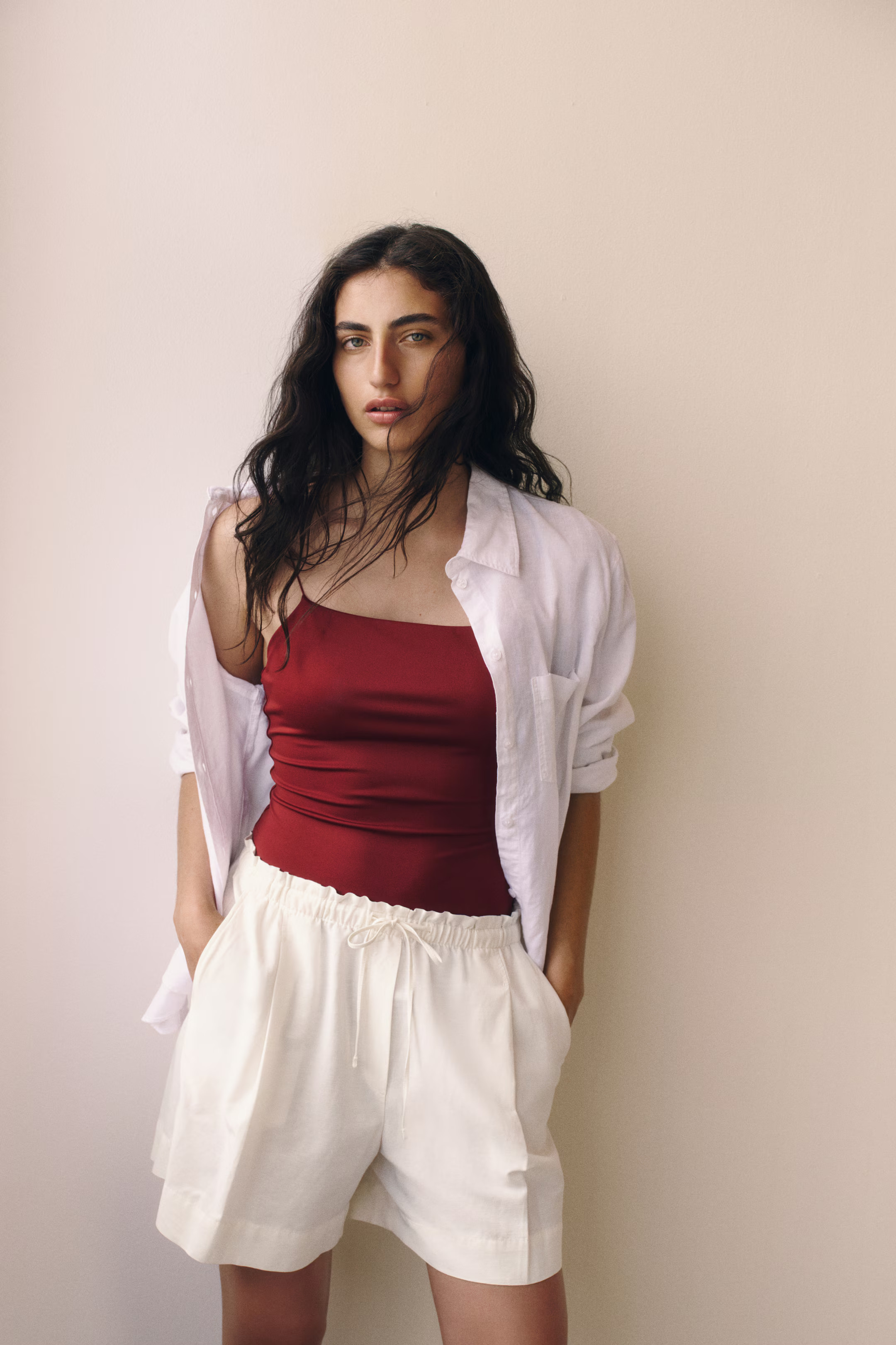 Linen-Blend Drawstring Shorts | H&M (US + CA)