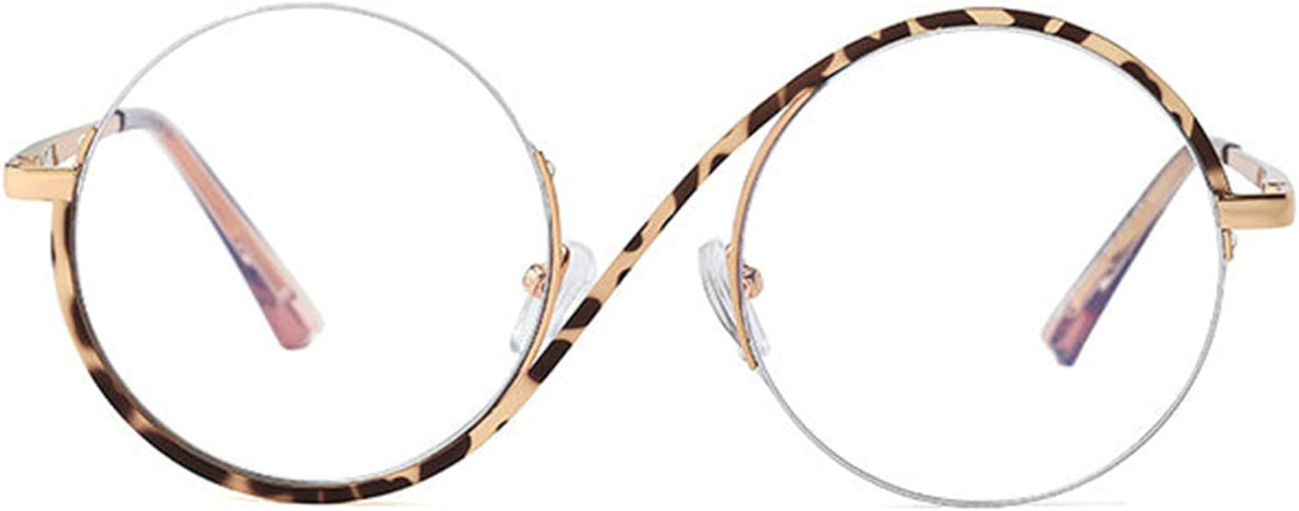 willochra unique Round Blue Light Blocking Glasses for women Elphaba Glasses Metal Frame Computer... | Amazon (US)