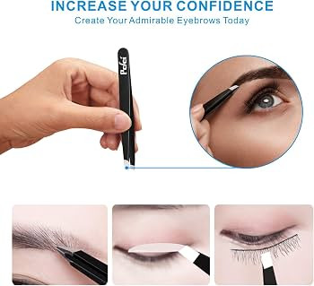 Pefei Tweezers Set - Professional Stainless Steel Tweezers for Eyebrows - Great Precision for Fac... | Amazon (US)