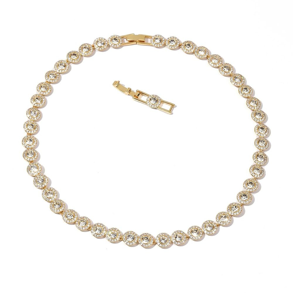 ZOEY Angelic Crystal Necklace - 18K Plated 38-40.5cm Adjustable Chain, 18.5-21cm Extendable Brace... | Amazon (US)