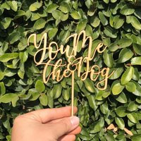 Custom Wood You Me The Dog Cake Topper Dog Wedding Cake Topper Dog lovers Anniversary Wedding Cake T | Etsy (US)