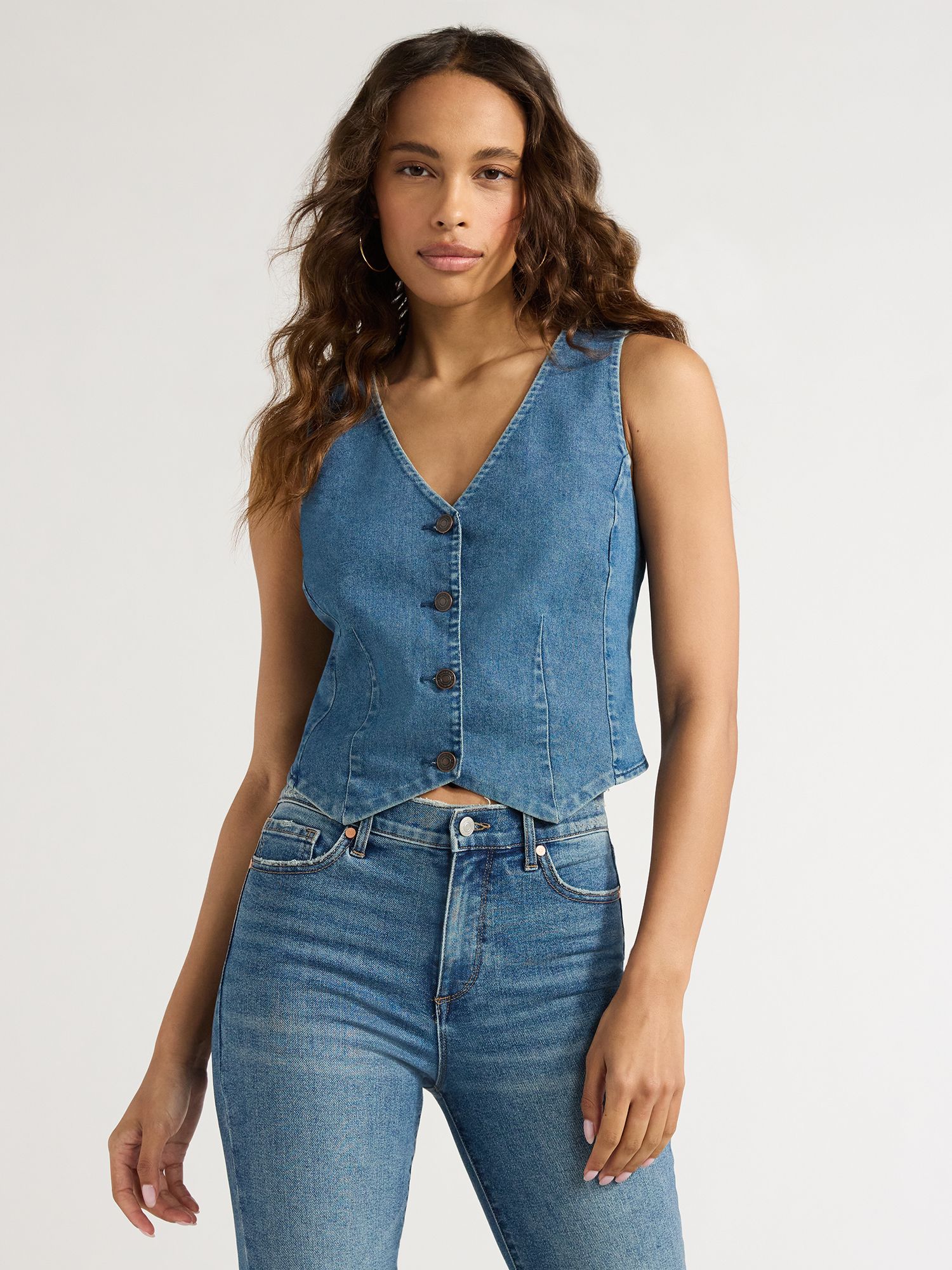 Sofia Jeans Women's Denim Vest, Sizes XS-XXXL | Walmart (US)