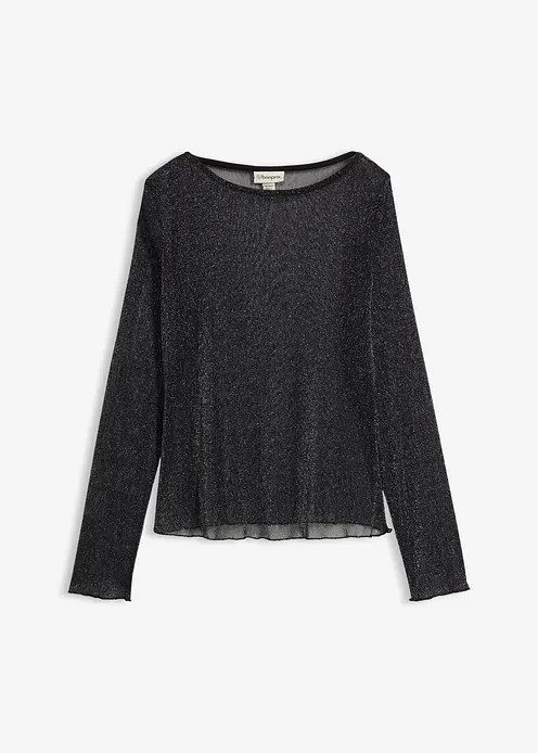 Langarmshirt aus transparentem Mesh | Bonprix DE