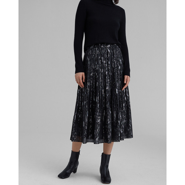 Metallic Pleated Skirt | Club Monaco (Global)