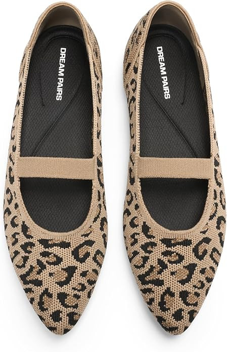 DREAM PAIRS Women's Pointed Toe Dressy Mary Jane Flats | Amazon (US)