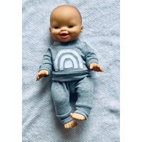 Minikane Doll Rainbow Gender Neutral Lounge Set, American Girl Grey & White Rainbow, Minikane Clothe | Etsy (US)