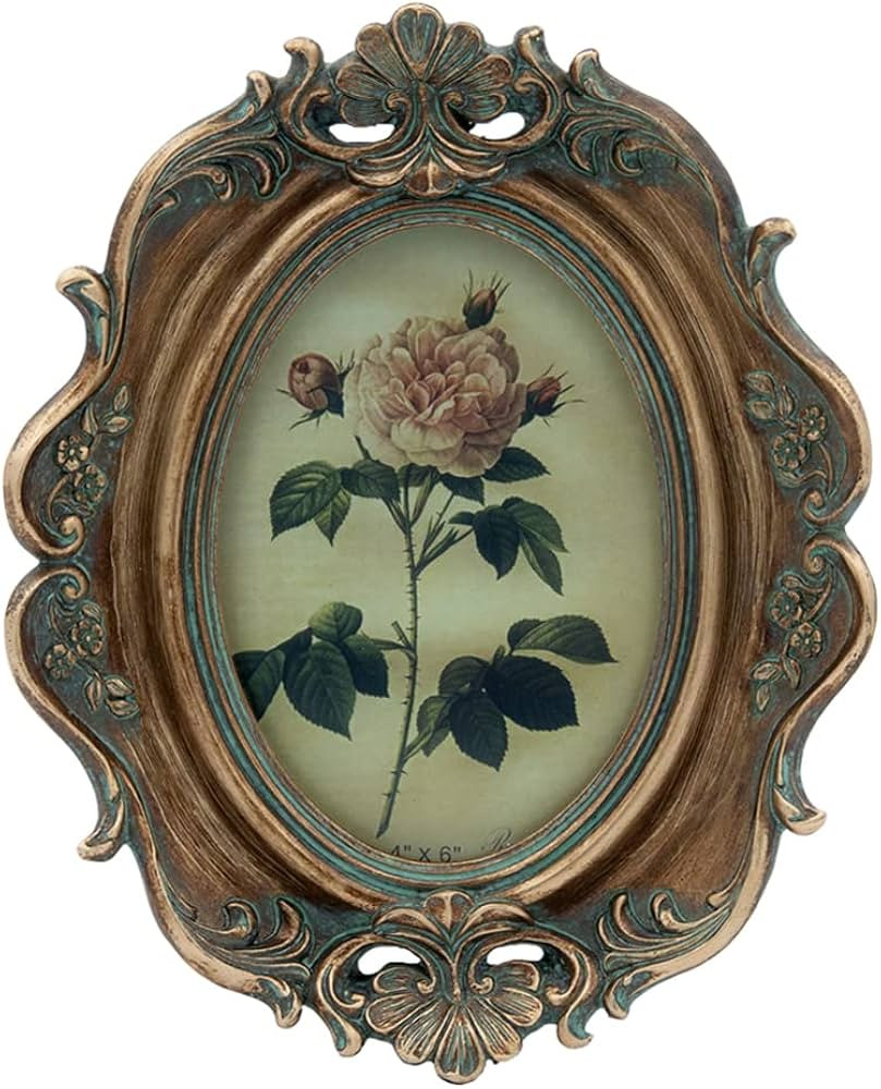 CISOO Vintage 4x6 Oval Picture Frame Antique Photo Frame Table Top Display and Wall Hanging, Retr... | Amazon (US)