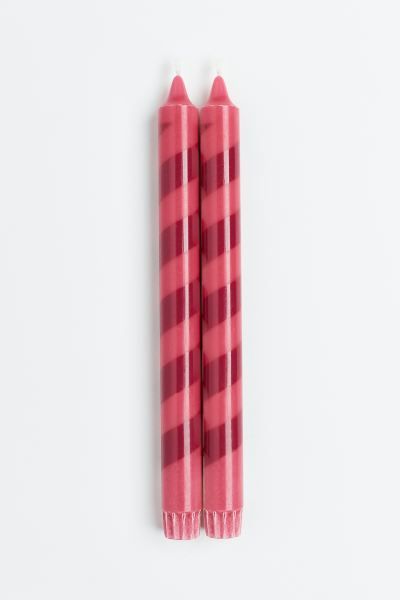 2-pack candy cane candles - Red/white - Home All | H&M US | H&M (US + CA)