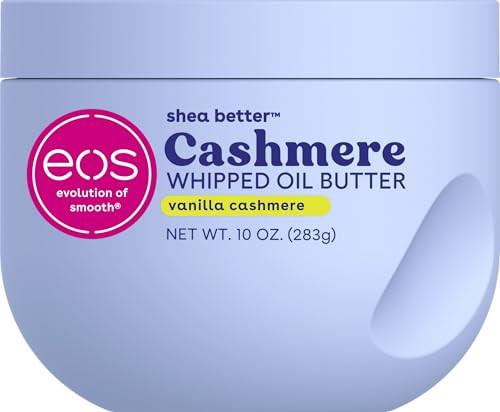 eos Cashmere Whipped Oil Body Butter, Vanilla Cashmere, 72 Hour Weightless Moisture For Dry Skin, Rich Formula and Deep Hydration, Body Care, 10 oz | Amazon (US)