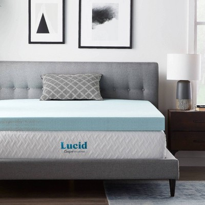 Queen Comfort Collection 4" Gel and Aloe Infused Memory Foam Mattress Topper - Lucid: Hypoallergenic, Cooling, Pressure Relief | Target