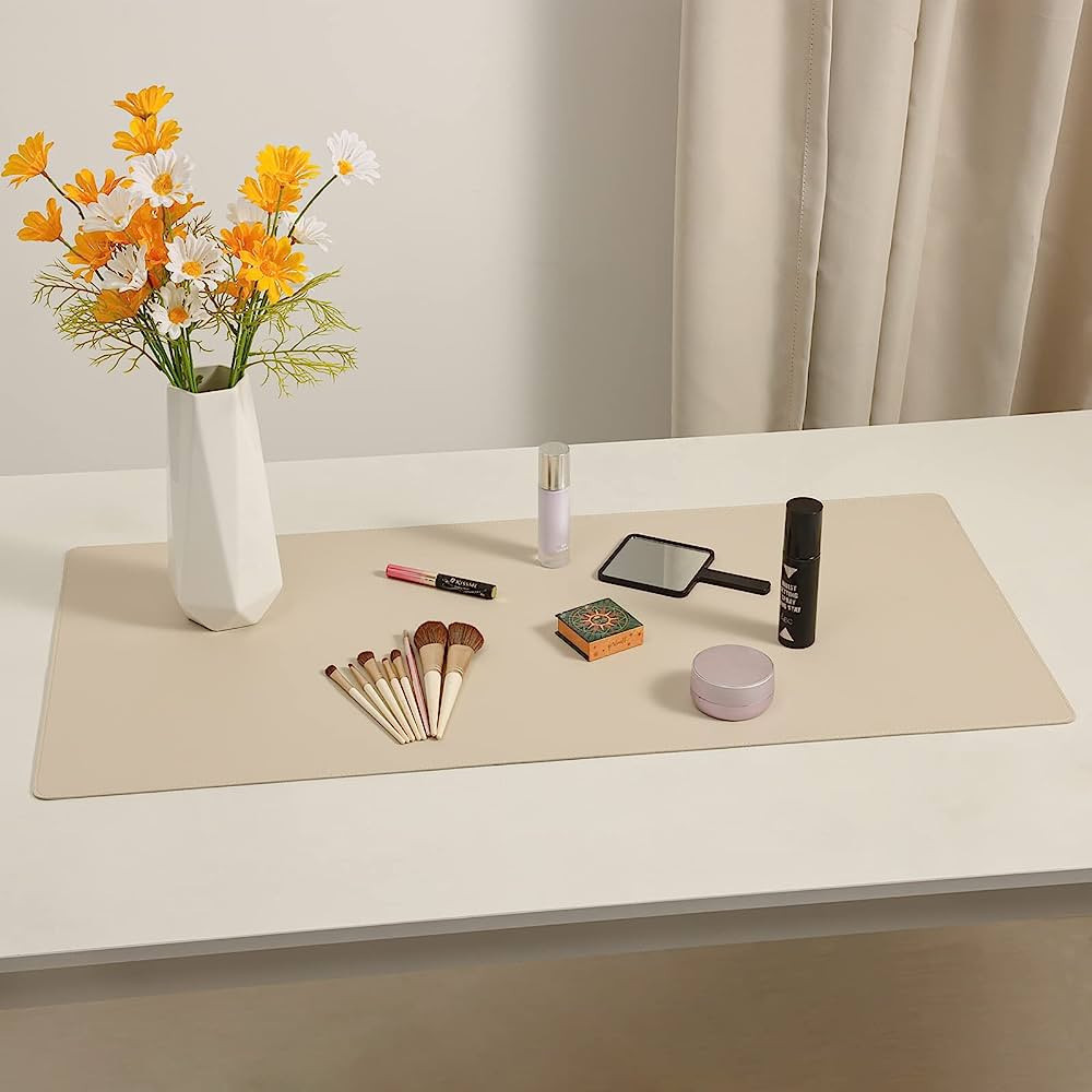 Leather Desk Pad Blotter,Wolaile 36x17 inch Big Keyboard Mouse Pad,Waterproof Non-Slip Writing De... | Amazon (US)