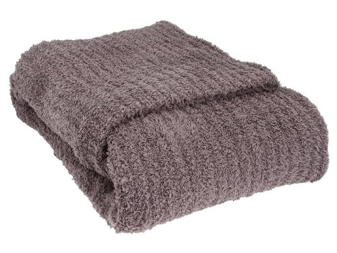 Barefoot Dreams (542) Women's CozyChic Ribbed Throw Charcoal Blanket One Size | Amazon (US)