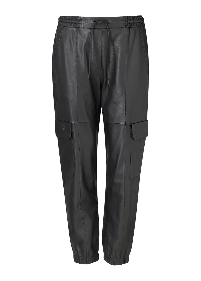 Italian Leather Tapered Cargo Jogger | ME + EM