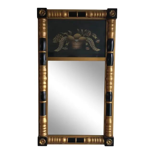 Vintage Lambert Hitchcock Gilt Trumeau Mirror | Chairish