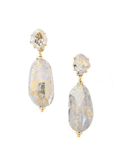 Goldtone & Cubic Zirconia Drop Earrings | Saks Fifth Avenue
