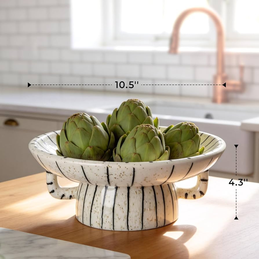 DOWAN 10.5'' Large Decorative Bowls, Handcrafted Ceramic Bowls for Home Decor, Centerpieces for T... | Amazon (US)