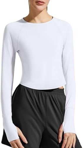 G4Free Lightbreeze Women's UPF 50+ Long Sleeve Workout Tops Crop Rash Guard Quick Dry Sun Shirts ... | Amazon (US)