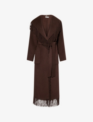 Carrie Fringed Wool-Blend Coat | Selfridges