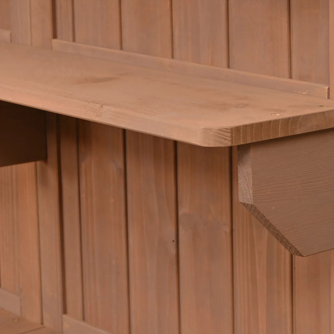 Potting Bench with Hutch, Solid Fir Wood Garden Workstation, Large Countertop, 2 Shelves, 2 Cabin... | Wayfair North America