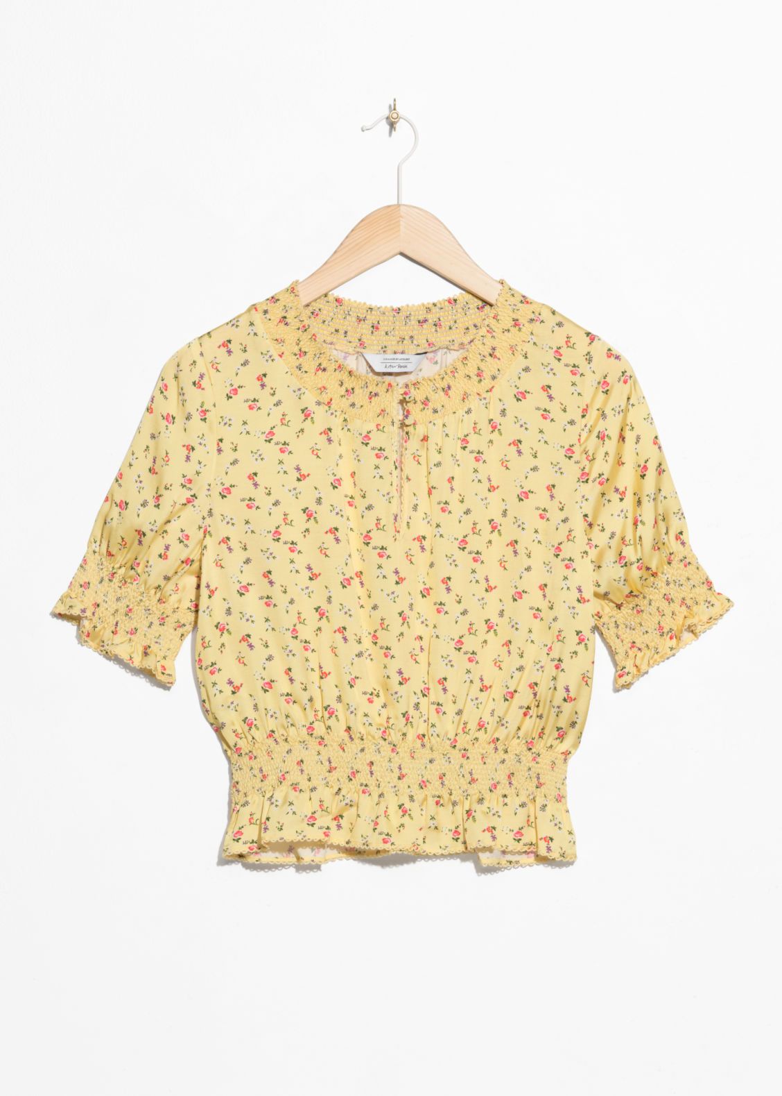 Floral Print Ruched Blouse - Yellow - Tops & T-shirts - & Other Stories US | & Other Stories (EU + UK)