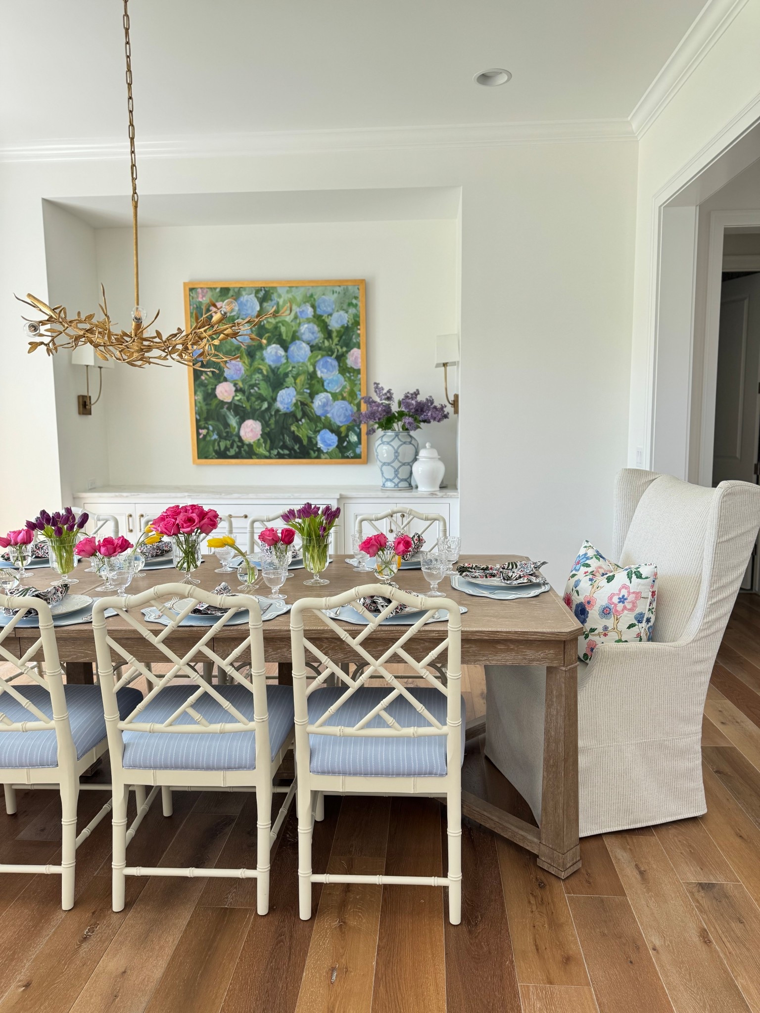 Entertaining at home, colorful Mother’s Day table setting, scallop placemats, floral napkin, dining room 

#LTKHome #LTKSeasonal