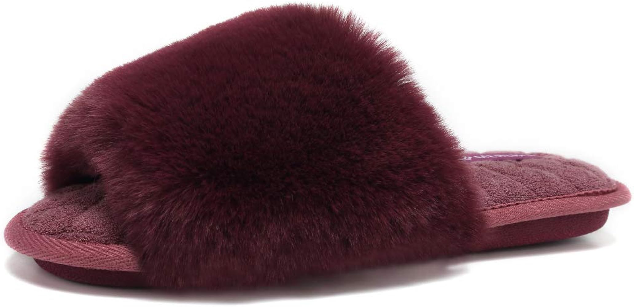 FANTURE Women's Furry Faux Fur Slippers Cozy Memory Foam House Slippers Soft Comfy Flat Slide San... | Amazon (US)