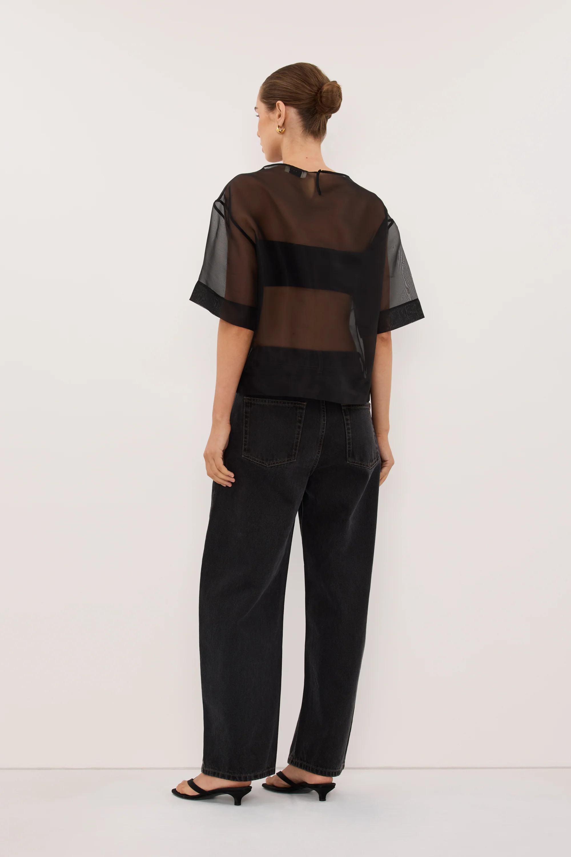SIAN BLACK ORGANZA TEE | DISSH