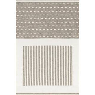 Ofeliya Geometric Reversible Machine Washable Area Rug Beige 4 ft. x 6 ft. Area Rug | The Home Depot