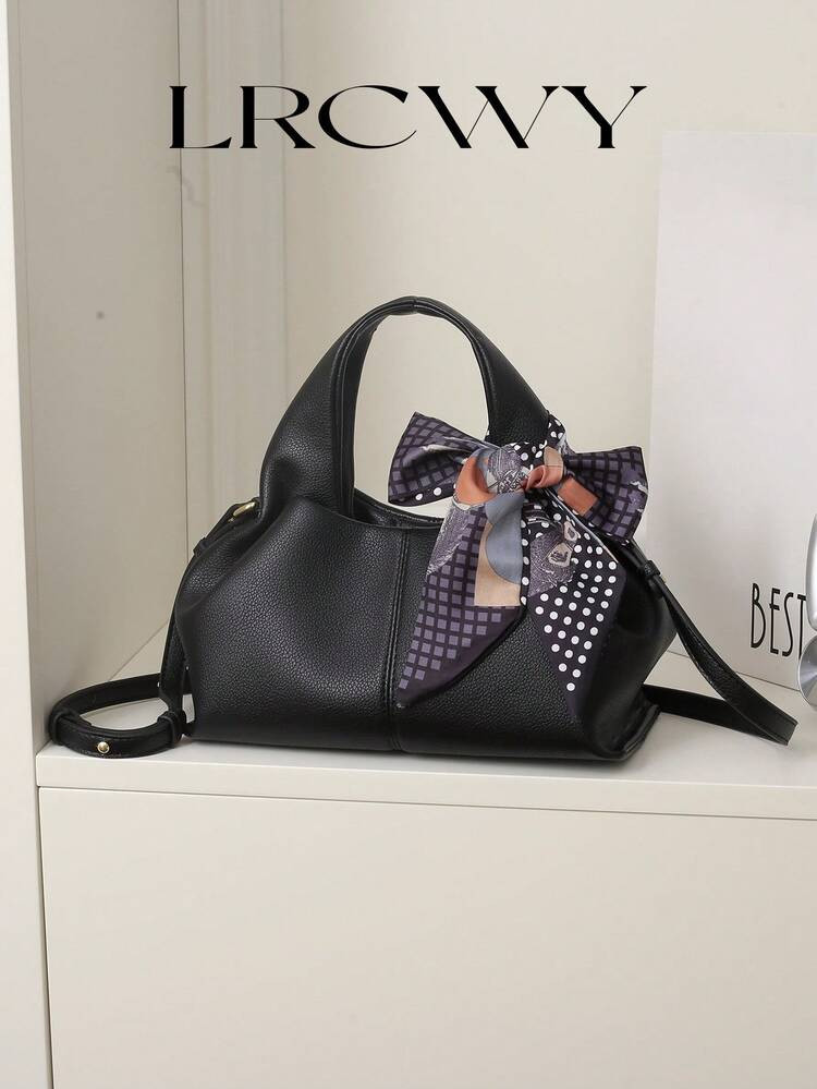 Sac À Main Pour Femmes, Sac Moelleux En Forme De Nuage Avec Une Texture Élégante Et Simple De Litchi, Convenant Pour Le Transport, Le Port En Bandoulière, Avec Un Foulard Assorti. Convient Aux Femmes, Aux Filles, Aux Étudiantes, Aux Courses, Aux Déplacements. | SHEIN