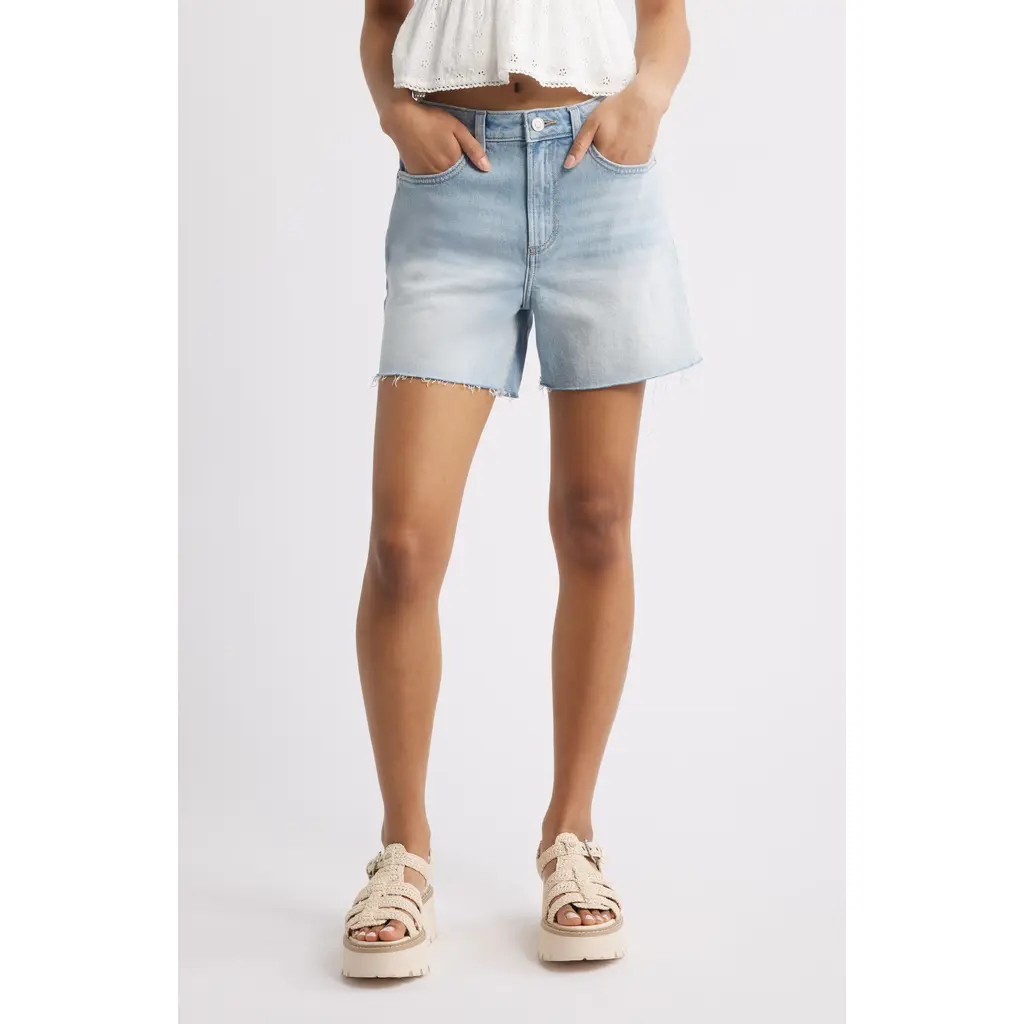 BP. '90s High Waist Cutoff Denim Shorts in Light Ash at Nordstrom, Size 29 | Nordstrom