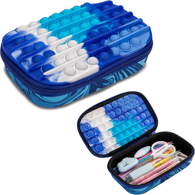 ZIPIT POP Pencil Box for Boys | Fidget Toy | Silicon Sensory Push It Case | Large Capacity Pencil... | Amazon (US)