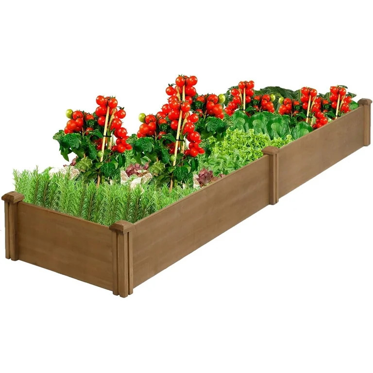 PETSCOSSET Wooden 8x2Ft Raised Garden Bed Planter Box for Outdoor Gardening | Walmart (US)