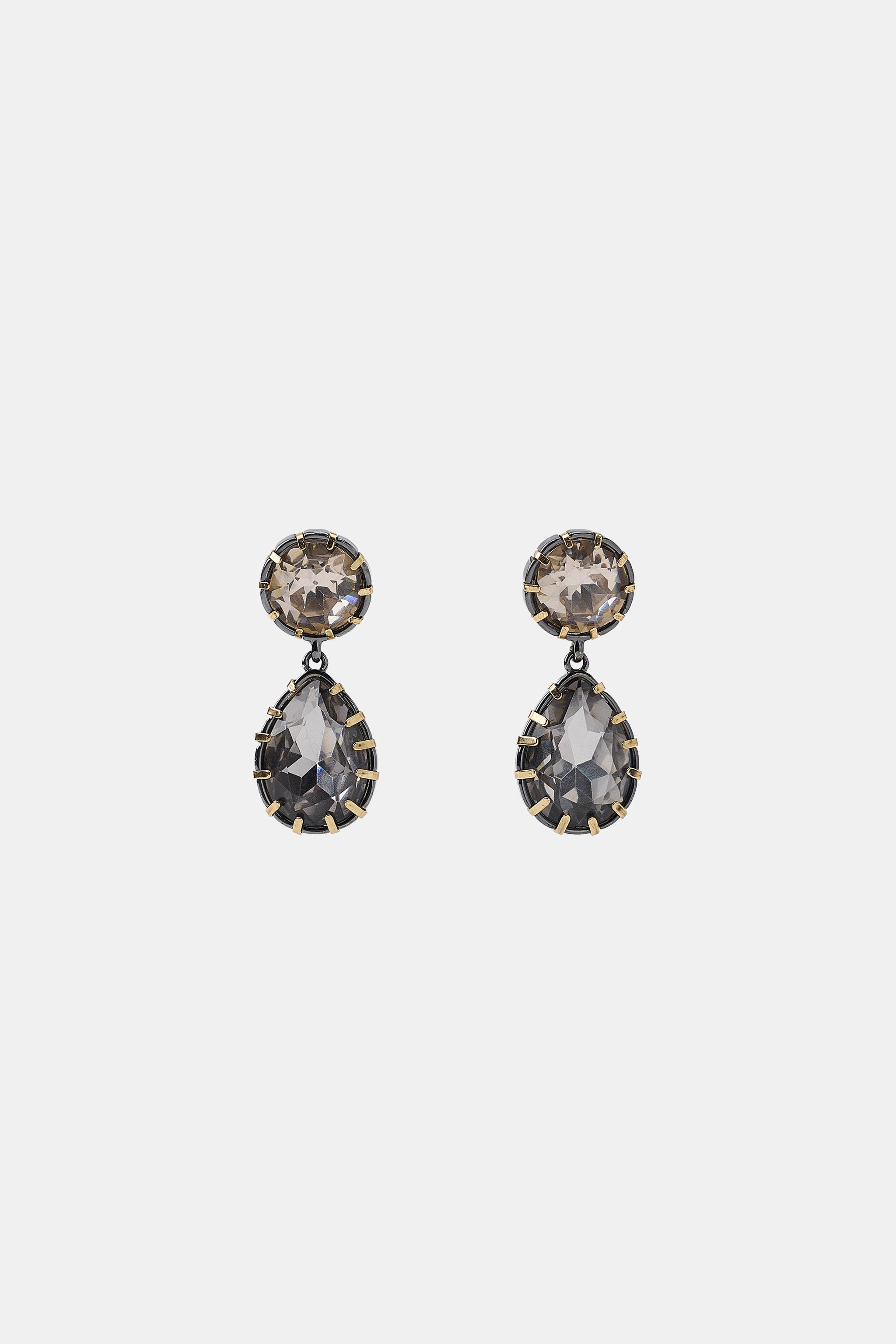 METALLIC JEWEL EARRINGS | Zara US
