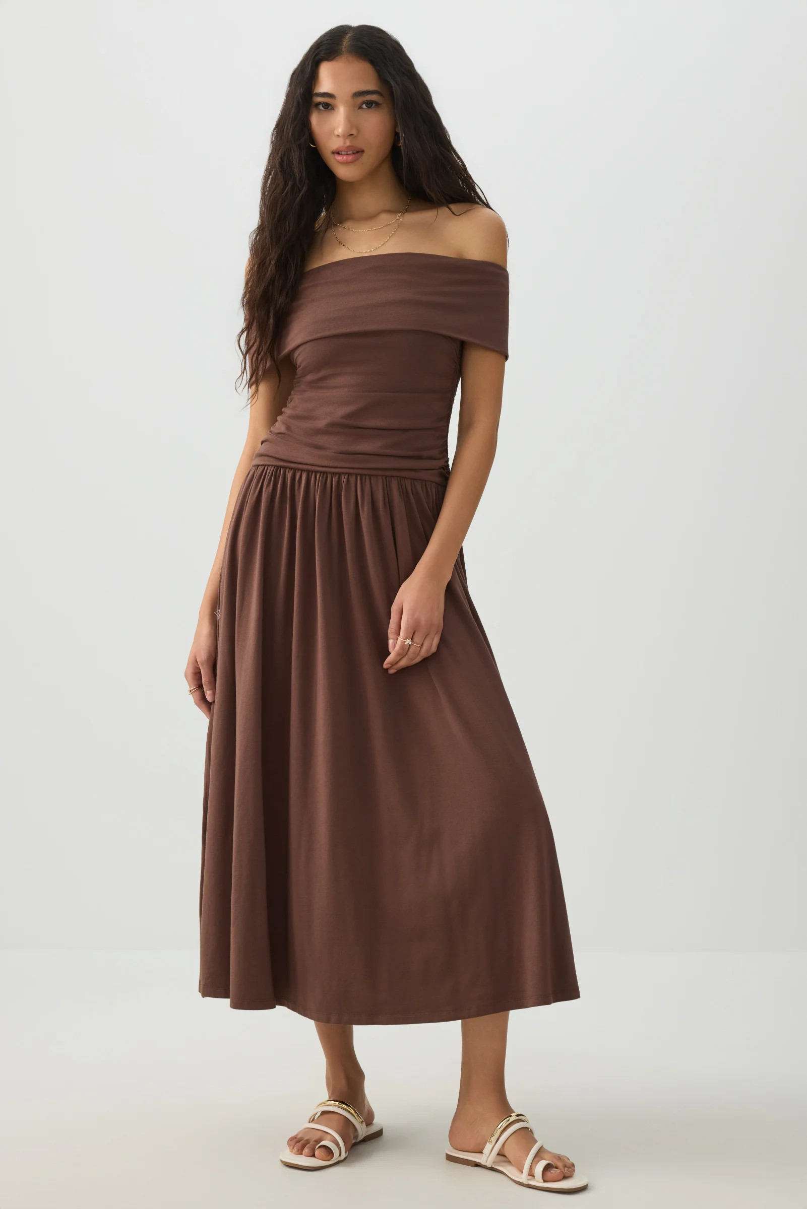 Off Shoulder Midi Dress | Ardene