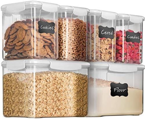 12-Piece Airtight Food-Storage 6 Containers With 6 Lids - BPA-FREE Plastic Kitchen Pantry Storage Co | Amazon (US)