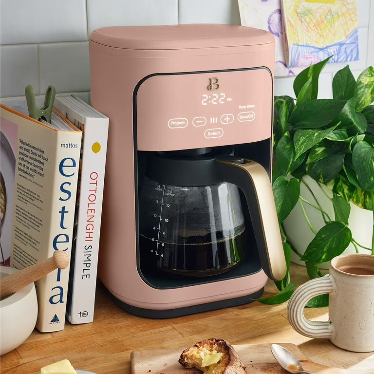Beautiful 14-Cup Programmable Drip Coffee Maker with Touch-Activated Display, Rose by Drew Barrym... | Walmart (US)